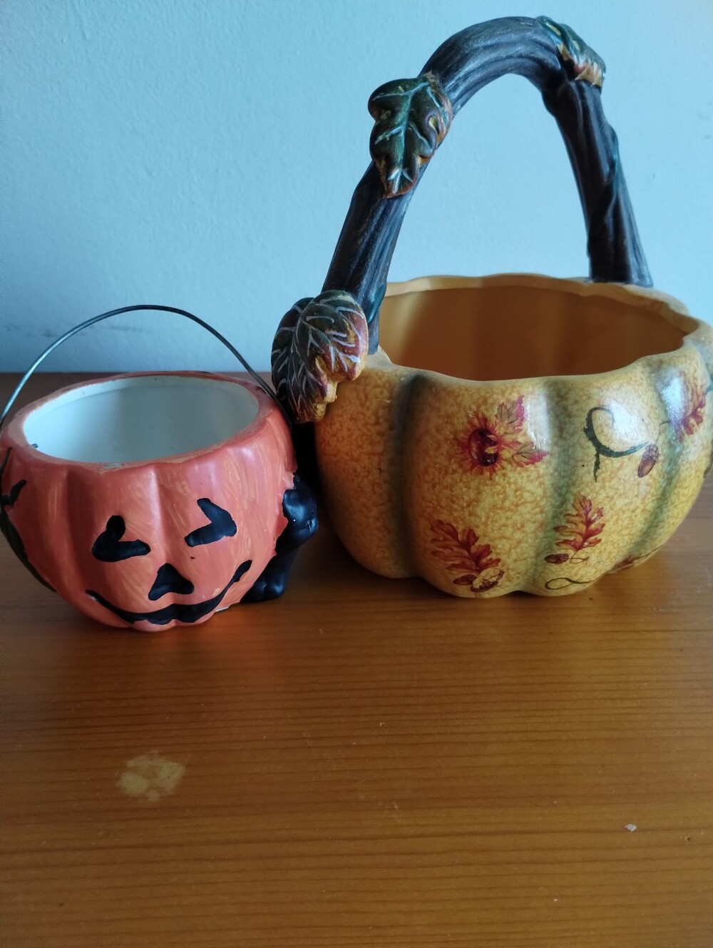 Decorative Pumpkin Basket Set - Orange & Yellow